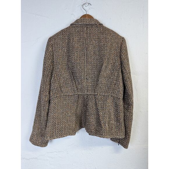 Club Monaco Tweed Blazer Womens 8 Brown Academic Preppy Office Heritage School - Picture 7 of 9